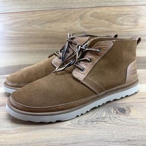 UGG Neumel Unlined Boot Mens 12 Chestnut Suede Ankle Lace Up